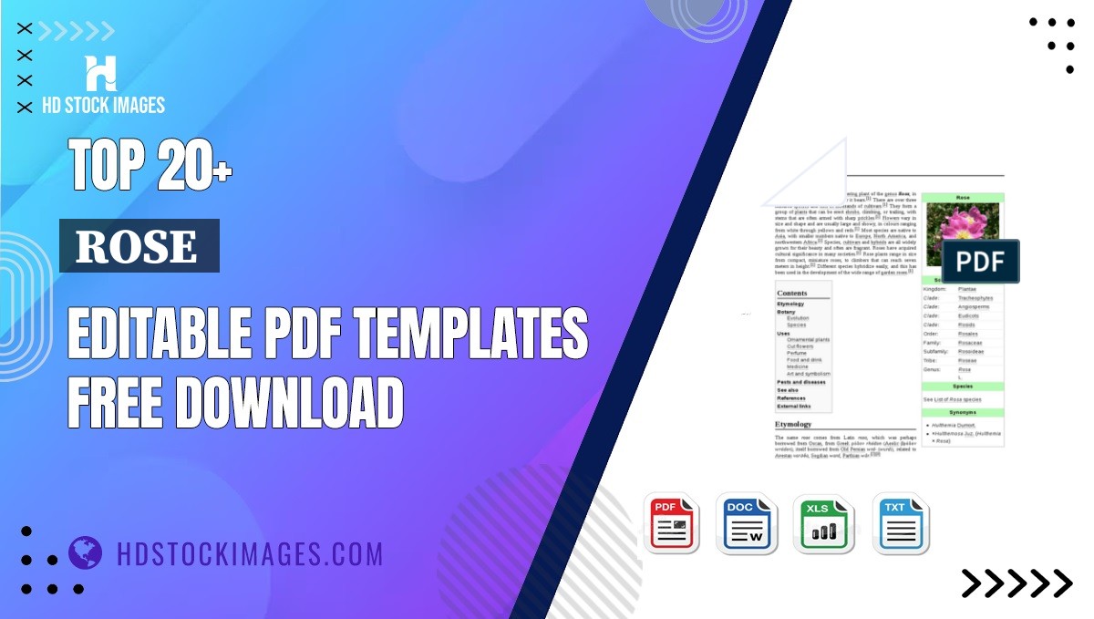 Top 20+ Rose  Editable PDF Templates Free Download