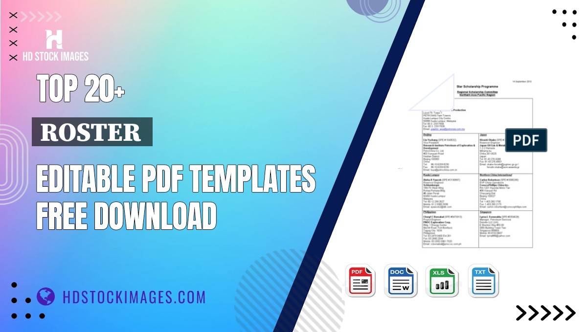 Top 20+ Roster  Editable PDF Templates Free Download