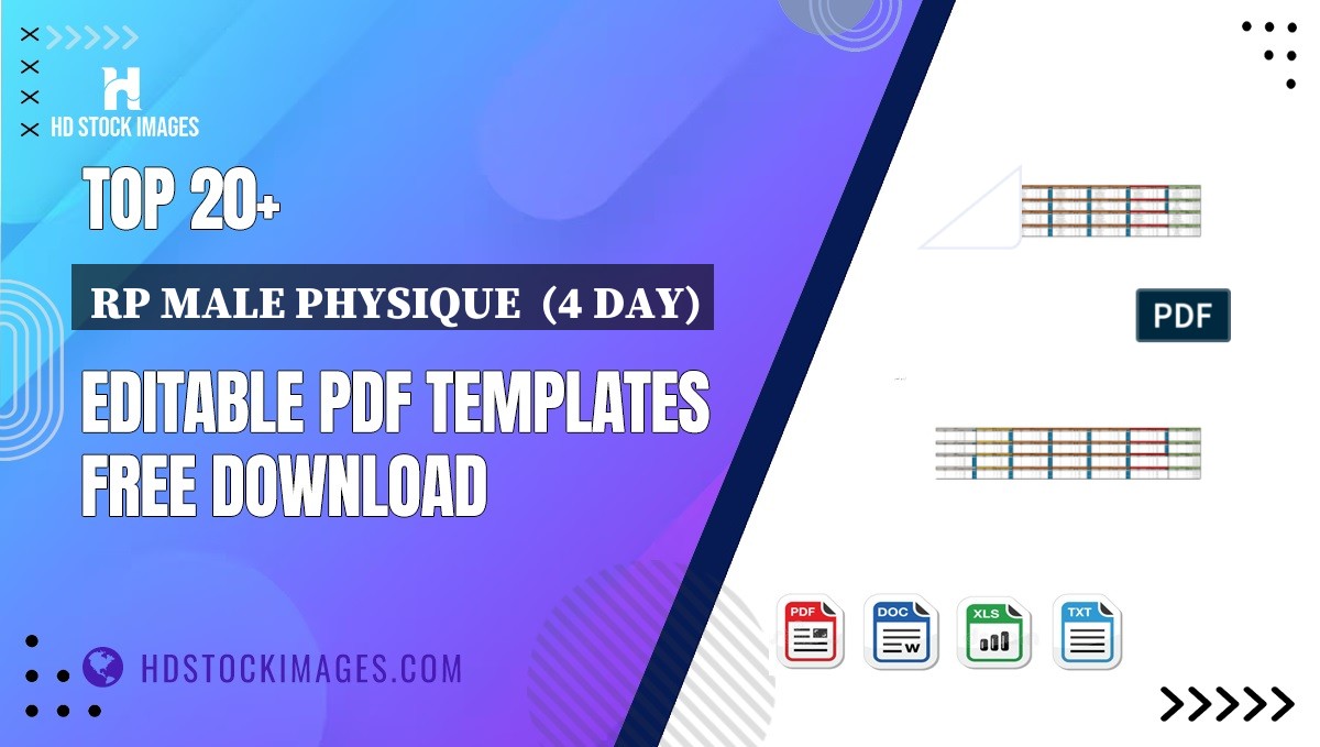 Top 20+ Rp Male Physique  (4 Day) Editable PDF Templates Free Download