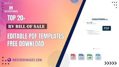 Top 20+ Rv Bill Of Sale Editable PDF Templates Free Download