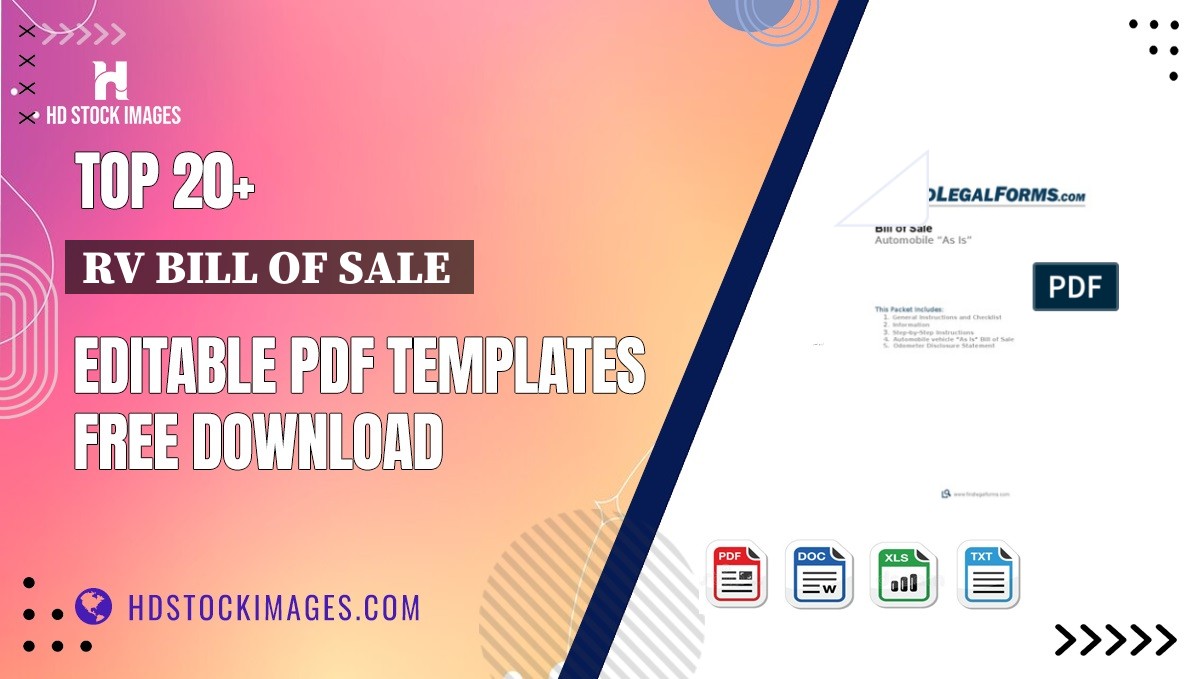 Top 20+ Rv Bill Of Sale  Editable PDF Templates Free Download