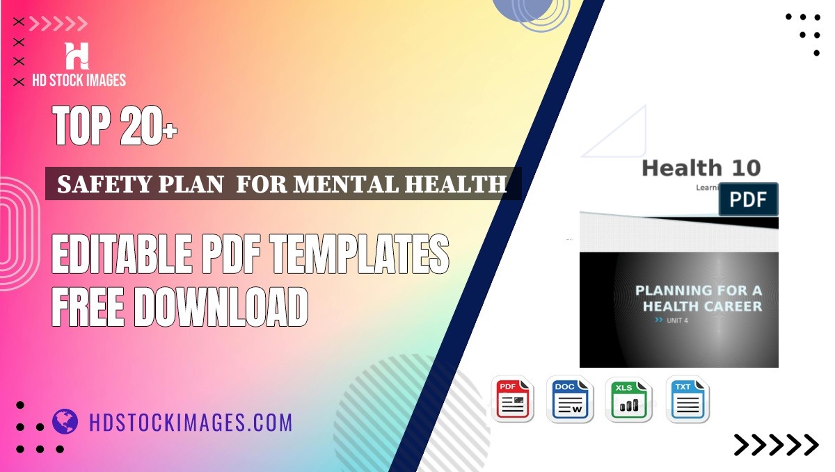 Top 20+ Safety Plan  For Mental Health  Editable PDF Templates Free Download