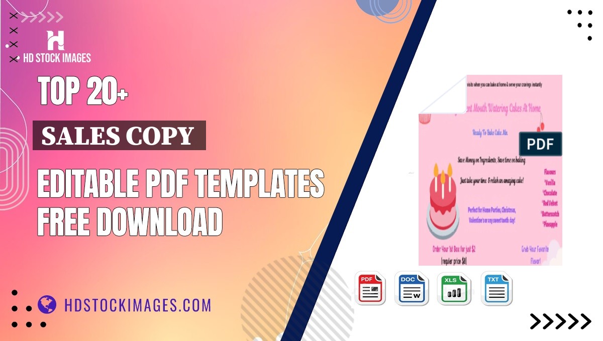 Top 20+ Sales Copy  Editable PDF Templates Free Download