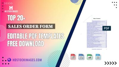 Top 20+ Sales Order Form  Editable PDF Templates Free Download