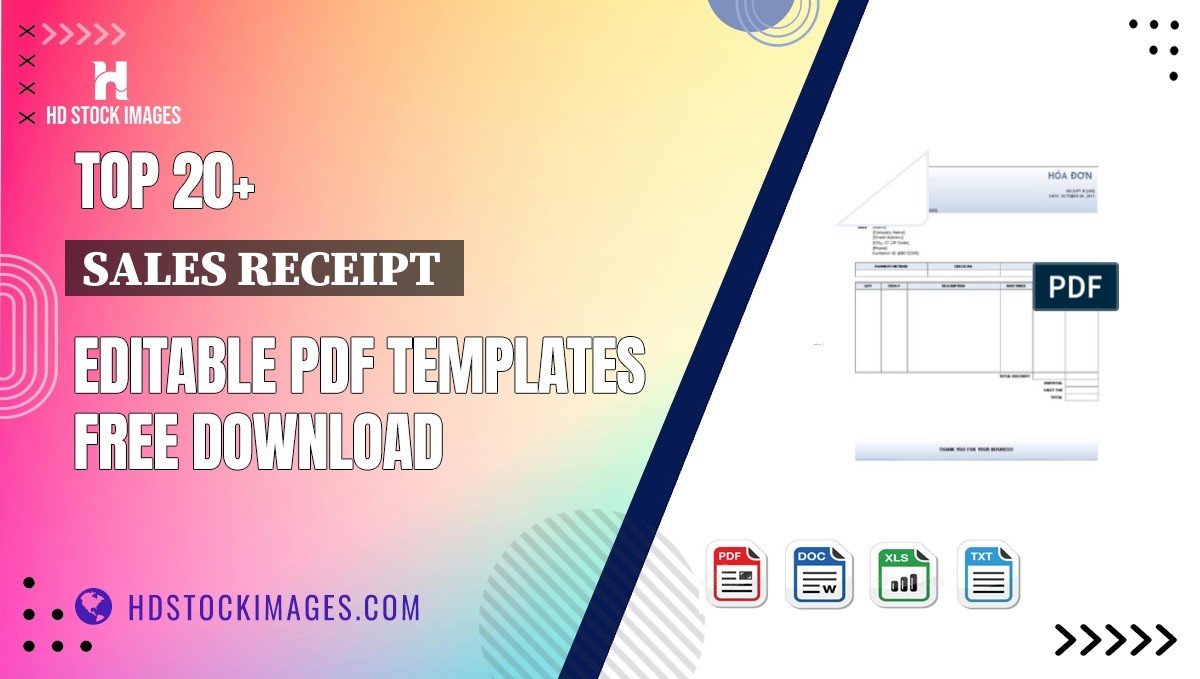 Top 20+ Sales Receipt  Editable PDF Templates Free Download