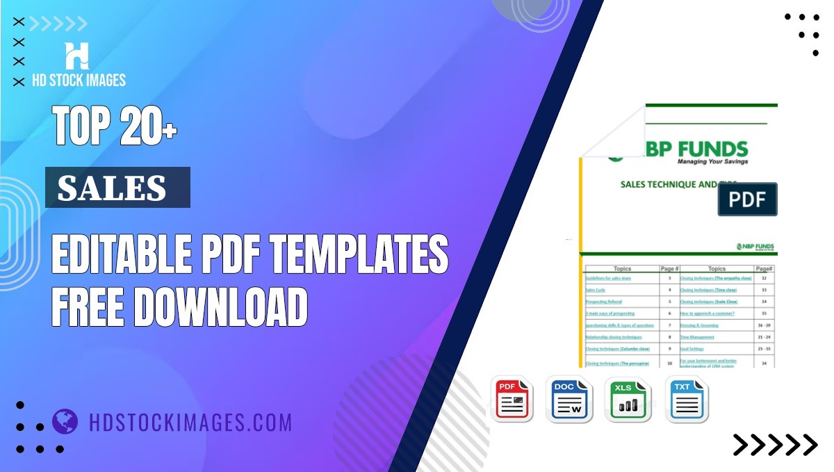 Top 20+ Sales   Editable PDF Templates Free Download