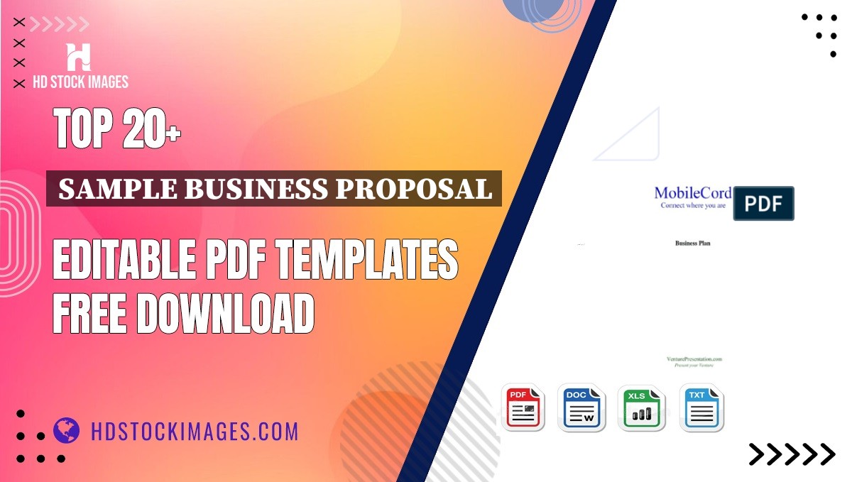 Top 20+ Sample Business Proposal Editable PDF Templates Free Download