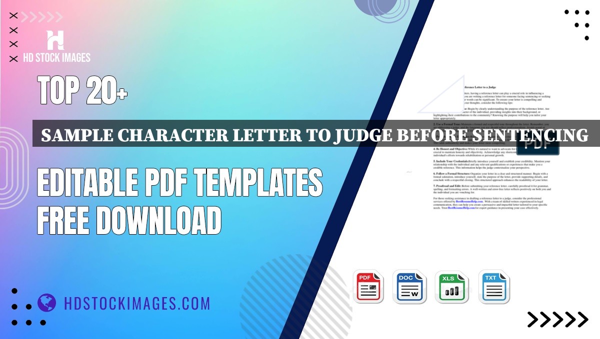 Top 20+ Sample Character Letter To Judge Before Sentencing   Editable PDF Templates Free Download