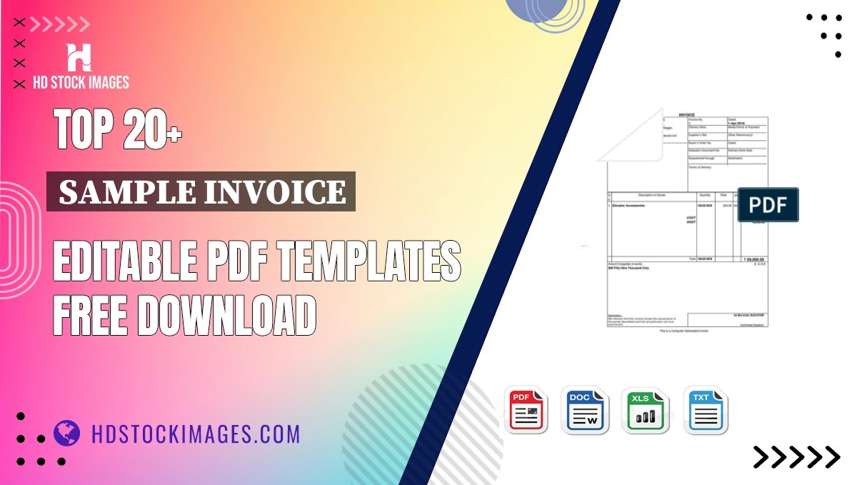 Top 20+ Sample Invoice Editable PDF Templates Free Download