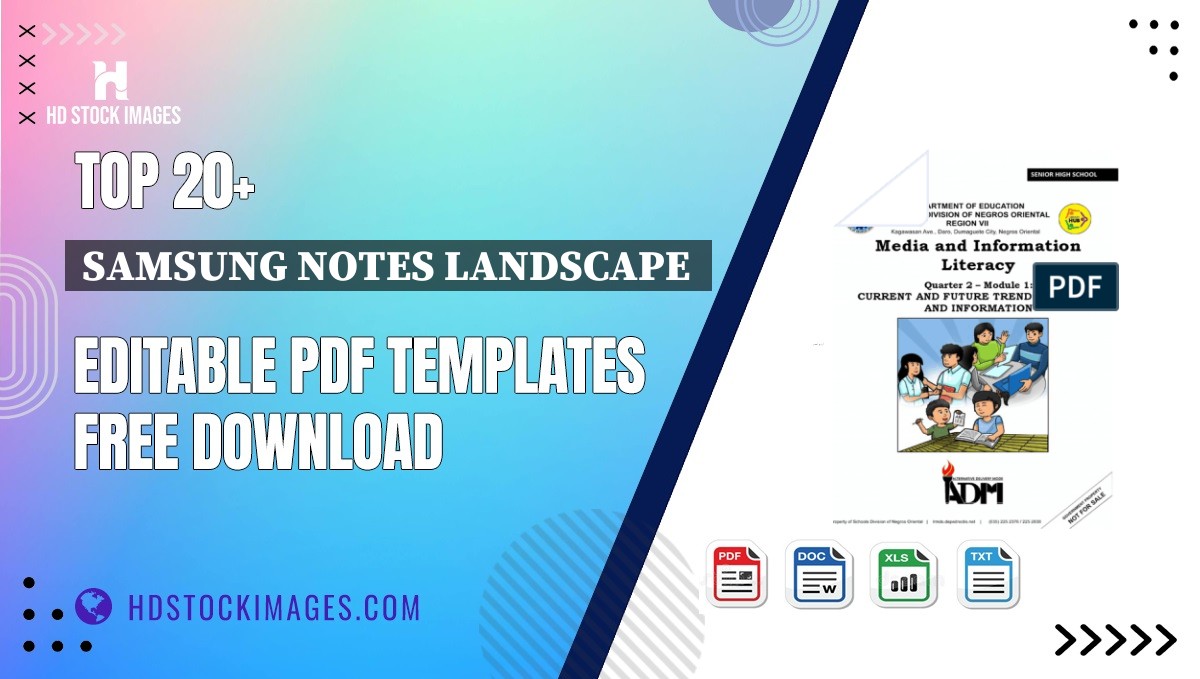 Top 20+ Samsung Notes Landscape  Editable PDF Templates Free Download