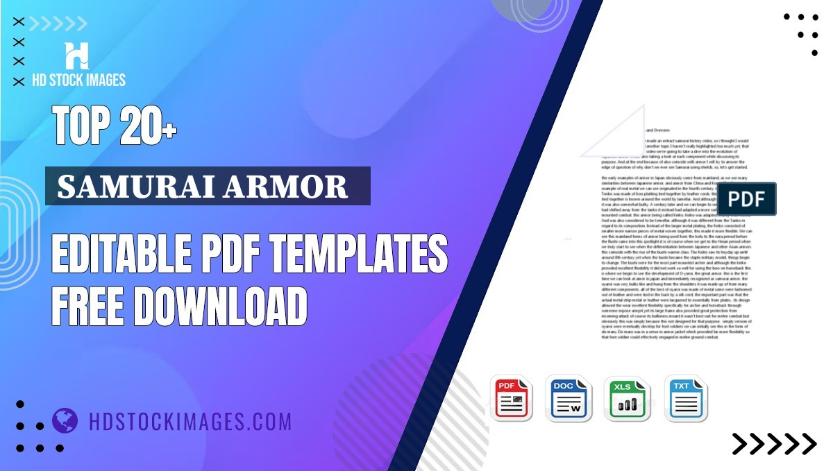 Top 20+ Samurai Armor   Editable PDF Templates Free Download