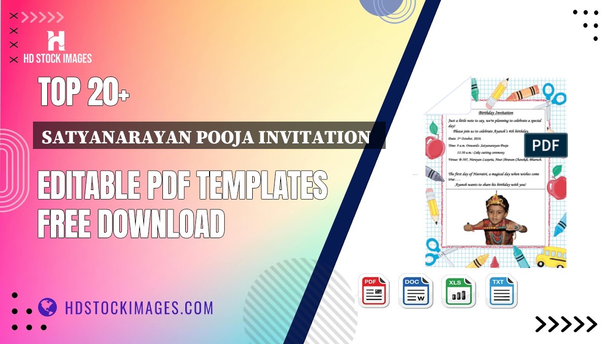 Top 20+ Satyanarayan Pooja Invitation   Editable PDF Templates Free Download