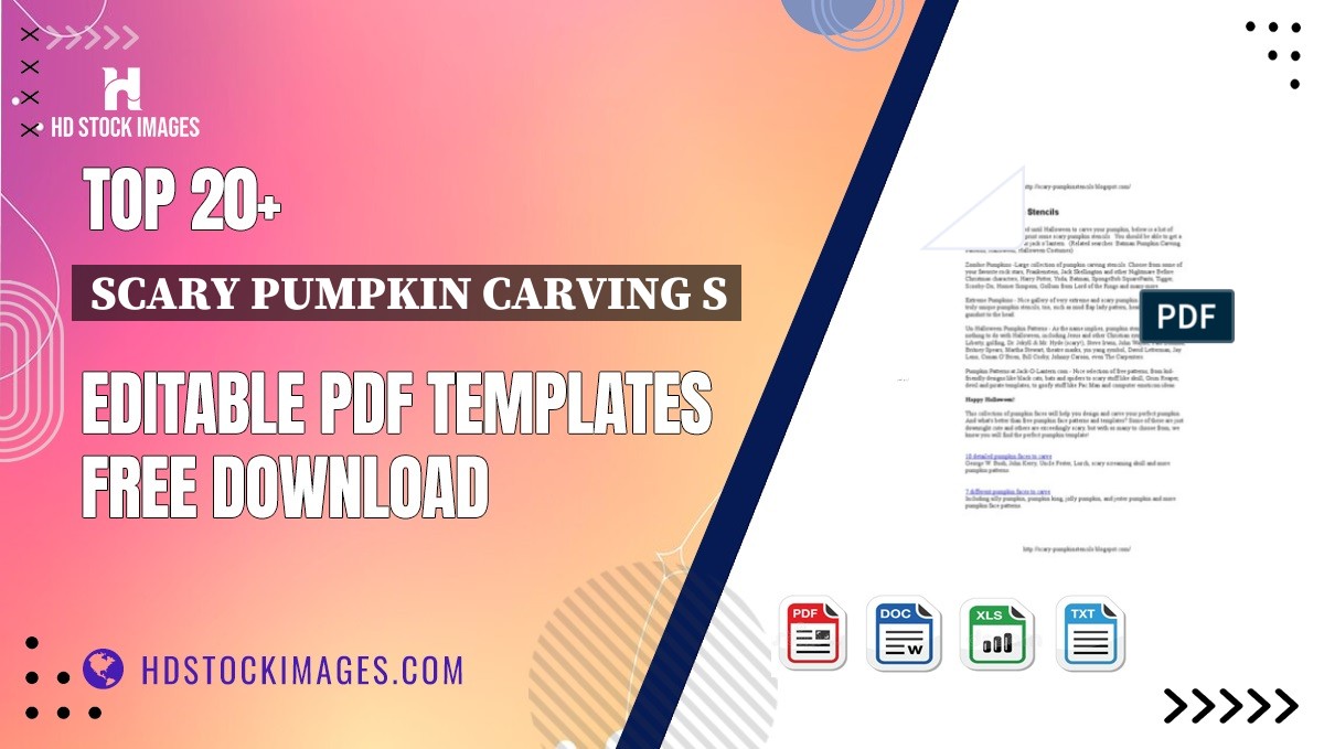 Top 20+ Scary Pumpkin Carving S Editable PDF Templates Free Download