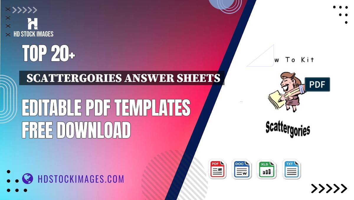 Top 20+  Scattergories Answer Sheets Editable PDF Templates Free Download