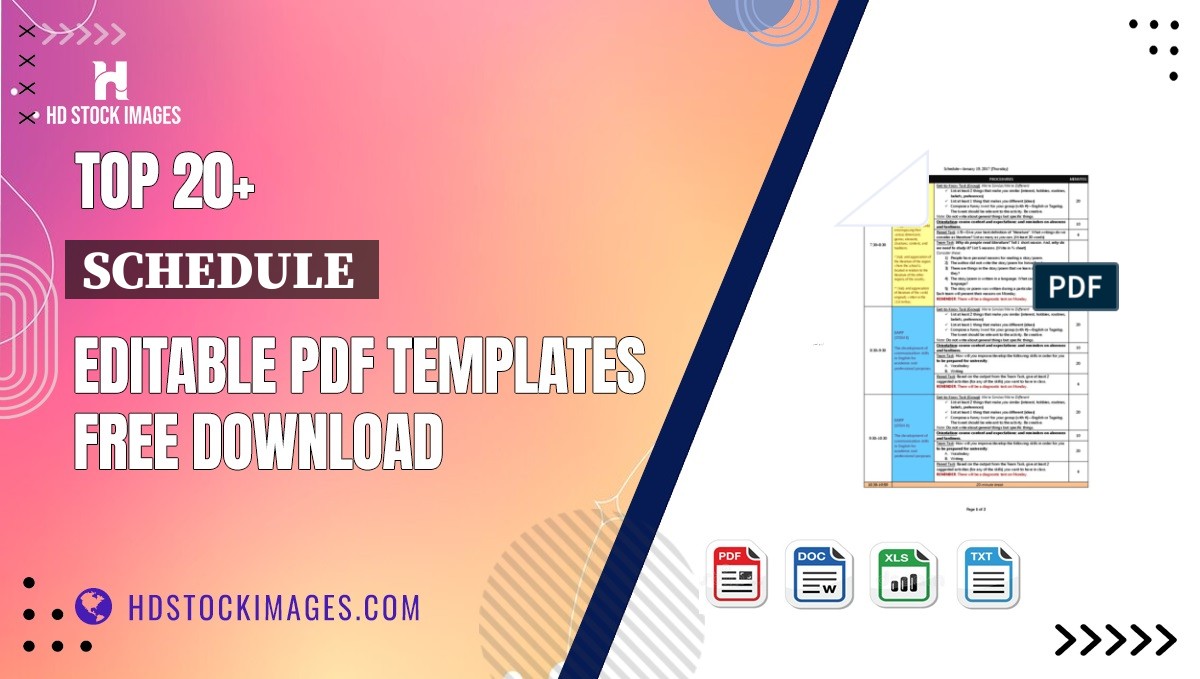 Top 20+ Schedule  Editable PDF Templates Free Download