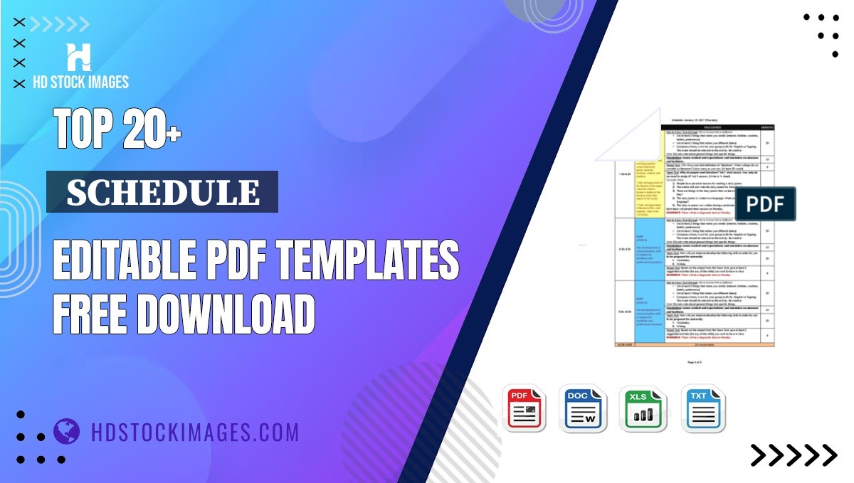 Top 20+  Schedule  Editable PDF Templates Free Download