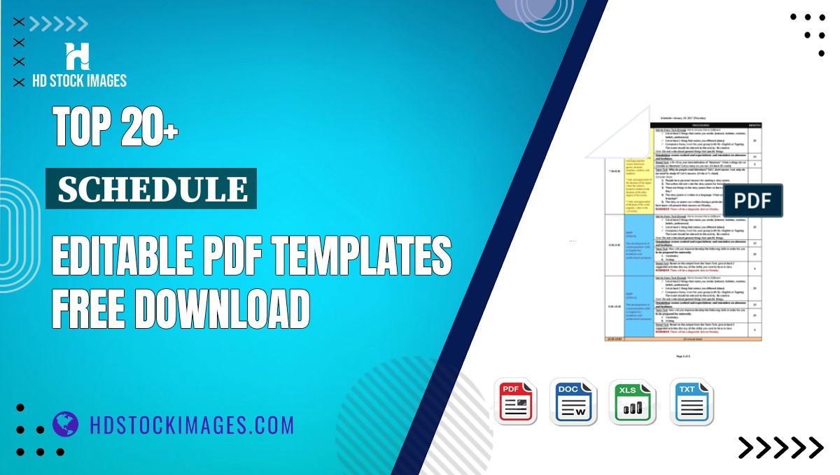 Top 20+ Schedule Editable PDF Templates Free Download