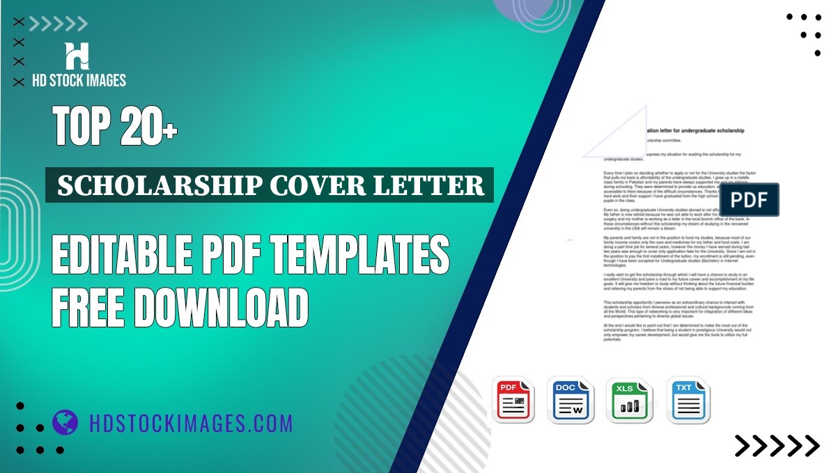 Top 20+ Scholarship Cover Letter Editable PDF Templates Free Download