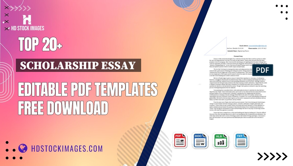 Top 20+ Scholarship Essay  Editable PDF Templates Free Download