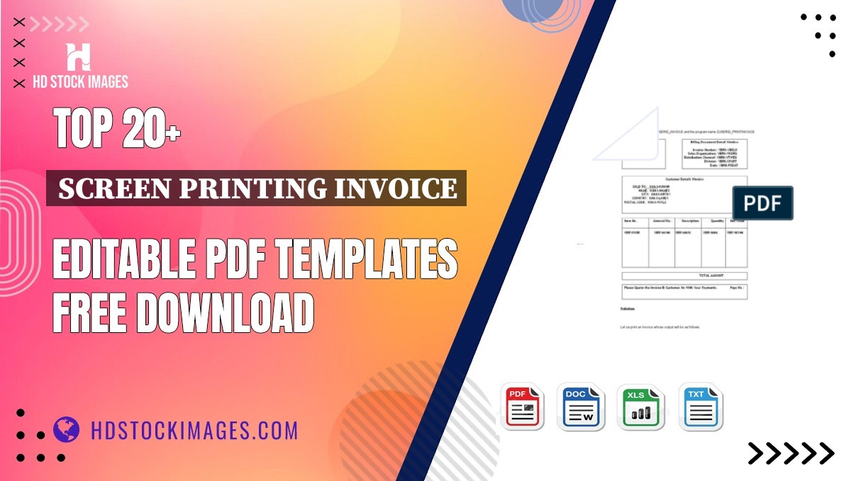 Top 20+ Screen Printing Invoice Editable PDF Templates Free Download