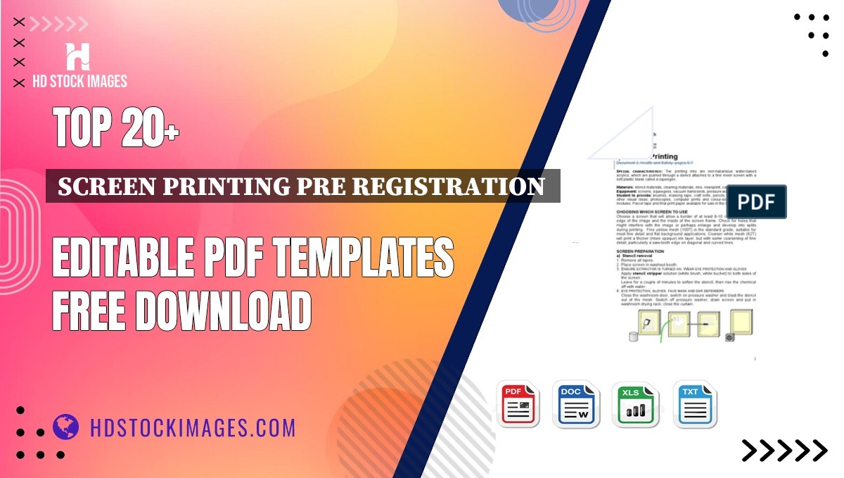 Top 20+ Screen Printing Pre Registration  Editable PDF Templates Free Download