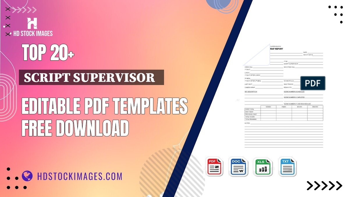 Top 20+ Script Supervisor   Editable PDF Templates Free Download