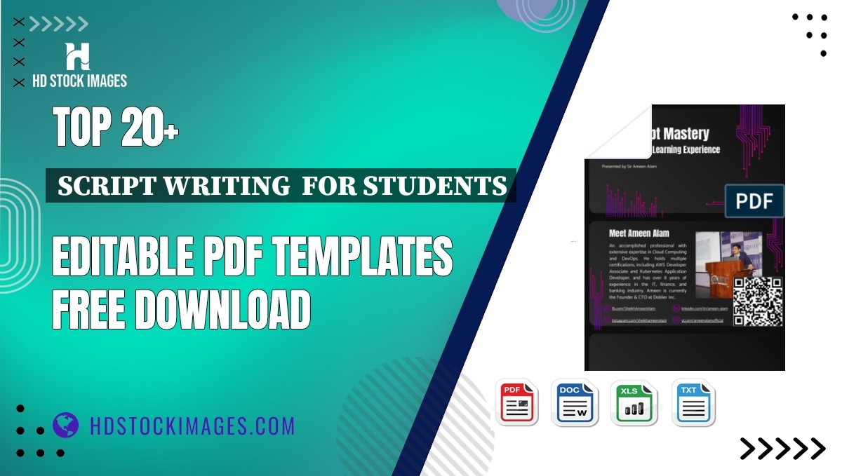 Top 20+ Script Writing  For Students Editable PDF Templates Free Download