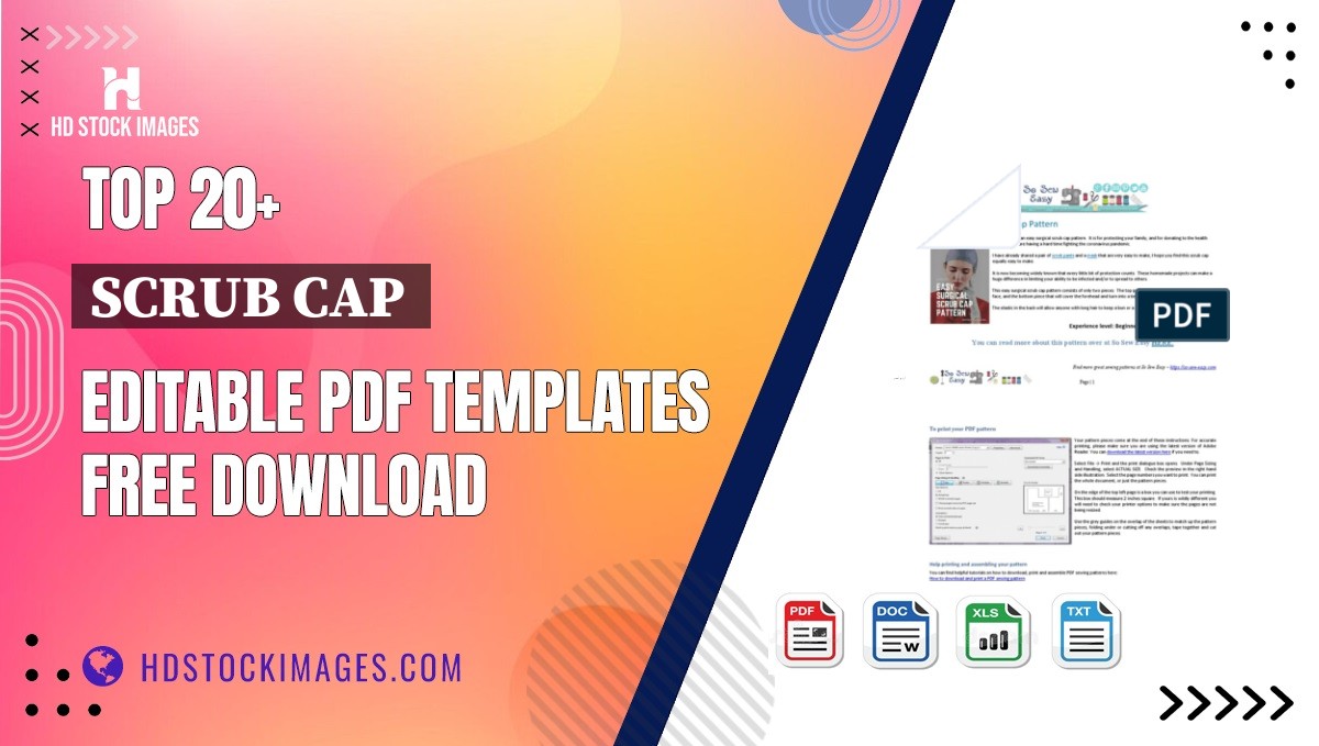 Top 20+ Scrub Cap  Editable PDF Templates Free Download