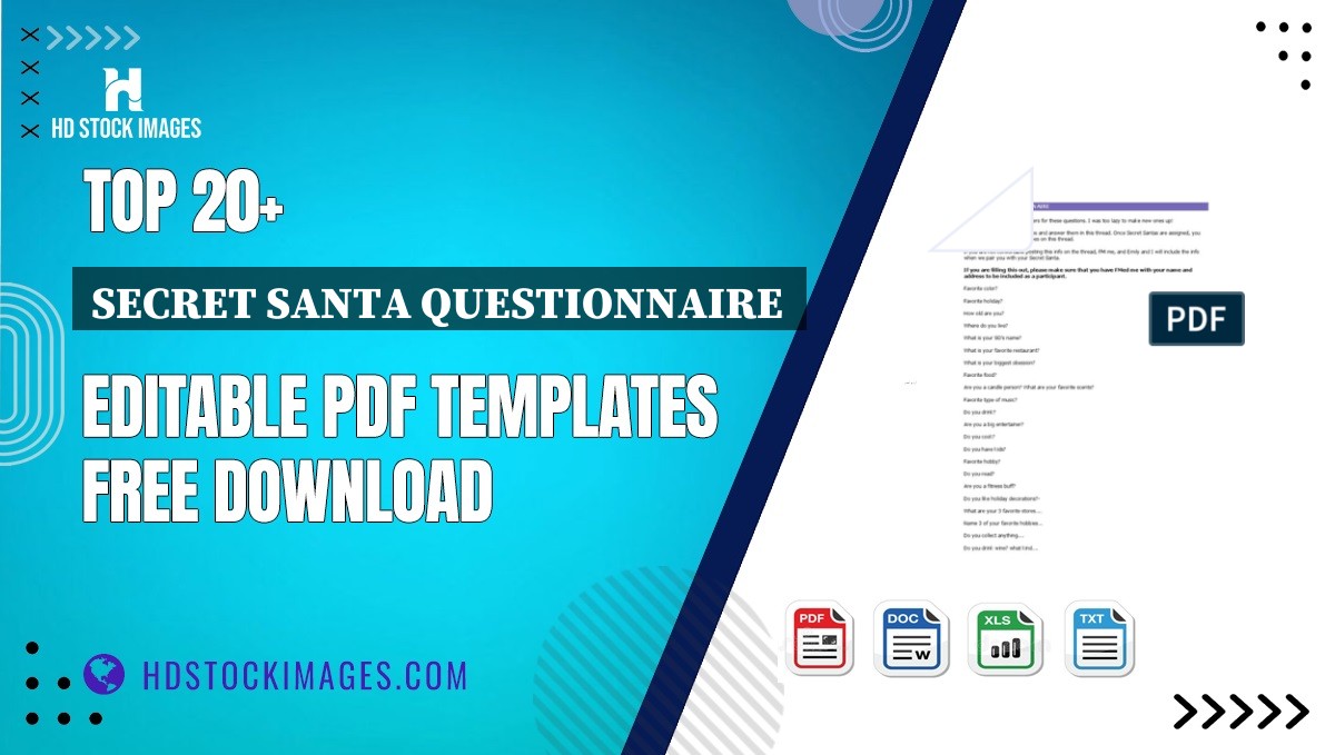 Top 20+ Secret Santa Questionnaire  Editable PDF Templates Free Download