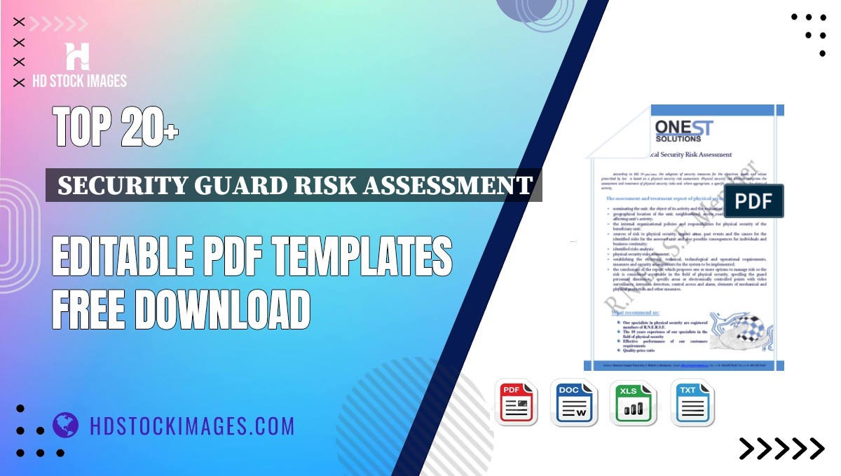 Top 20+ Security Guard Risk Assessment Editable PDF Templates Free Download