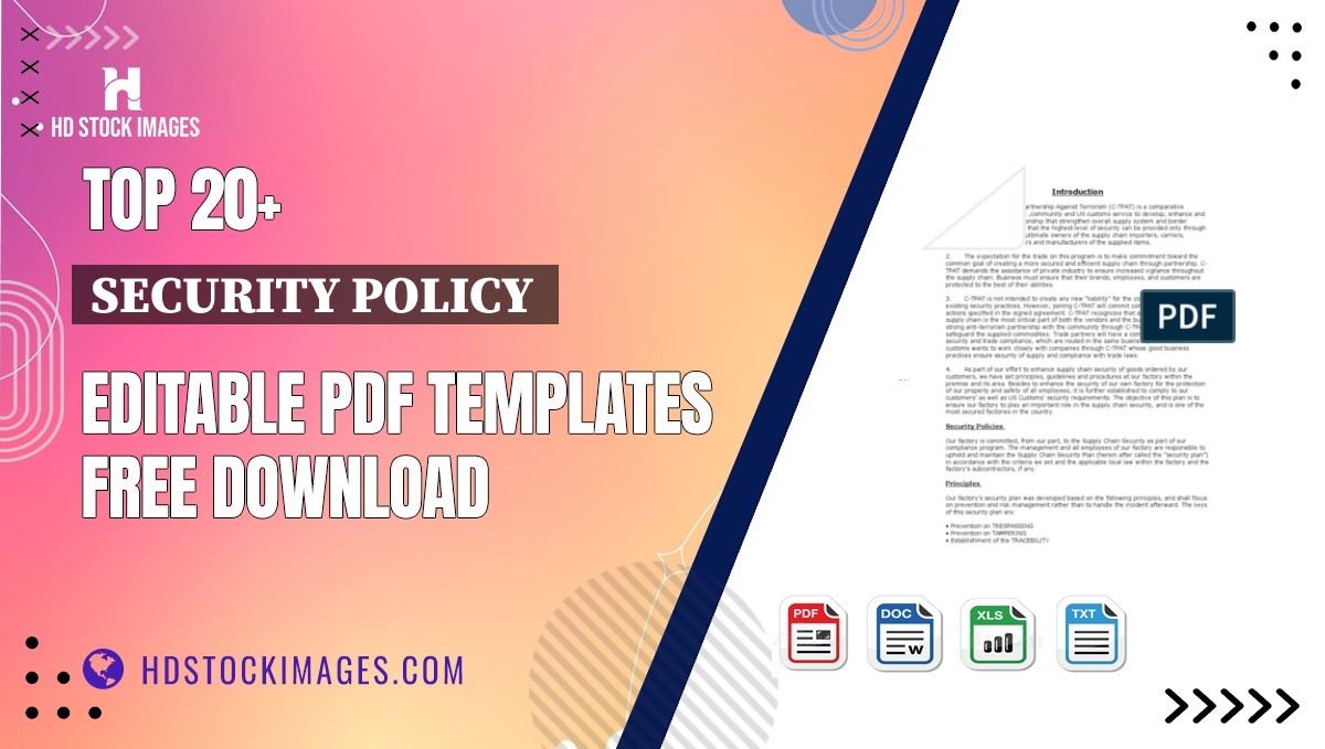 Top 20+ Security Policy  Editable PDF Templates Free Download