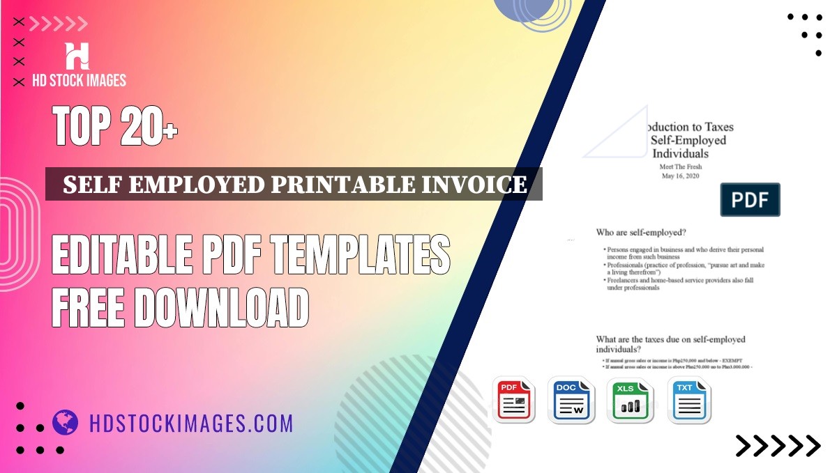 Top 20+  Self Employed Printable Invoice  Editable PDF Templates Free Download