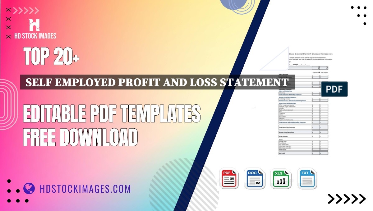 Top 20+ Self Employed Profit And Loss Statement  Editable PDF Templates Free Download