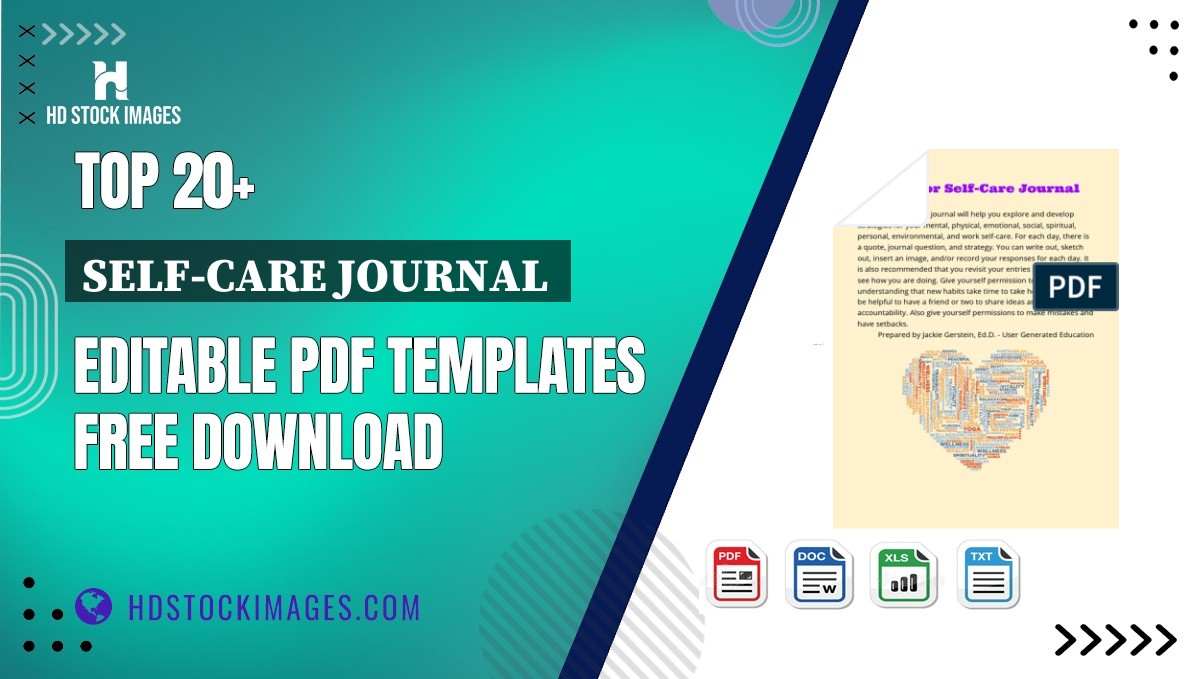 Top 20+ Self-care Journal  Editable PDF Templates Free Download