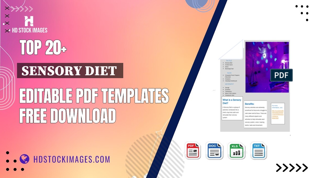 Top 20+ Sensory Diet  Editable PDF Templates Free Download