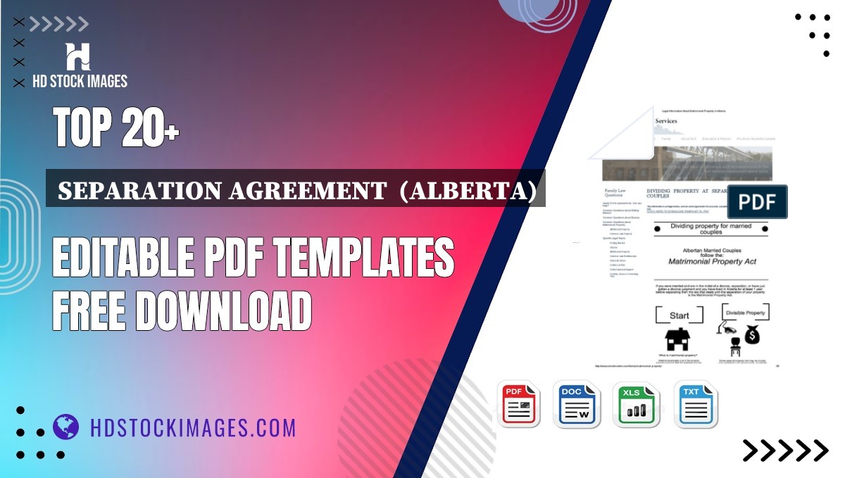 Top 20+ Separation Agreement  (alberta) Editable PDF Templates Free Download