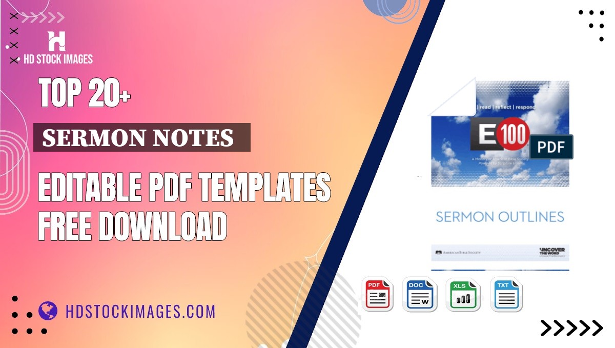 Top 20+ Sermon Notes   Editable PDF Templates Free Download