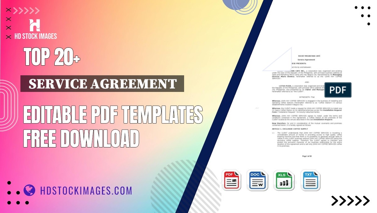 Top 20+  Service Agreement  Editable PDF Templates Free Download