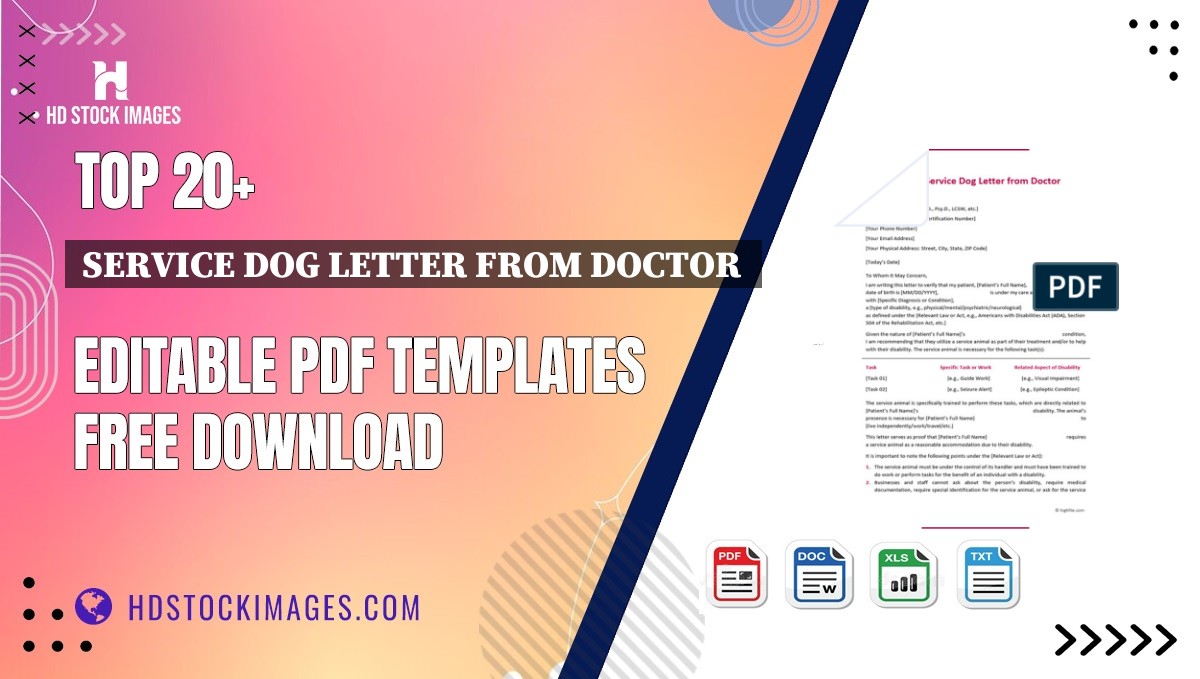 Top 20+ Service Dog Letter From Doctor  Editable PDF Templates Free Download