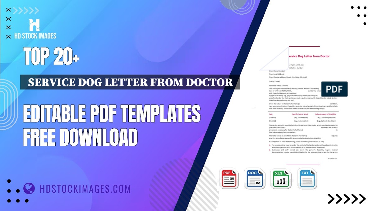 Top 20+  Service Dog Letter From Doctor  Editable PDF Templates Free Download