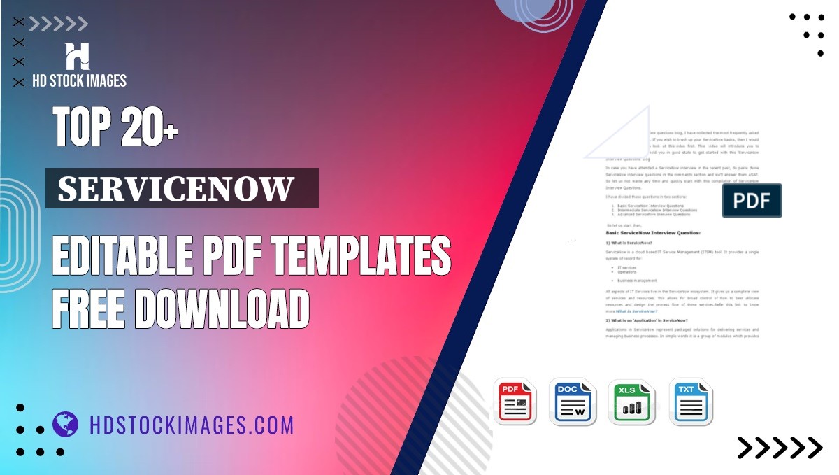 Top 20+ Servicenow   Editable PDF Templates Free Download