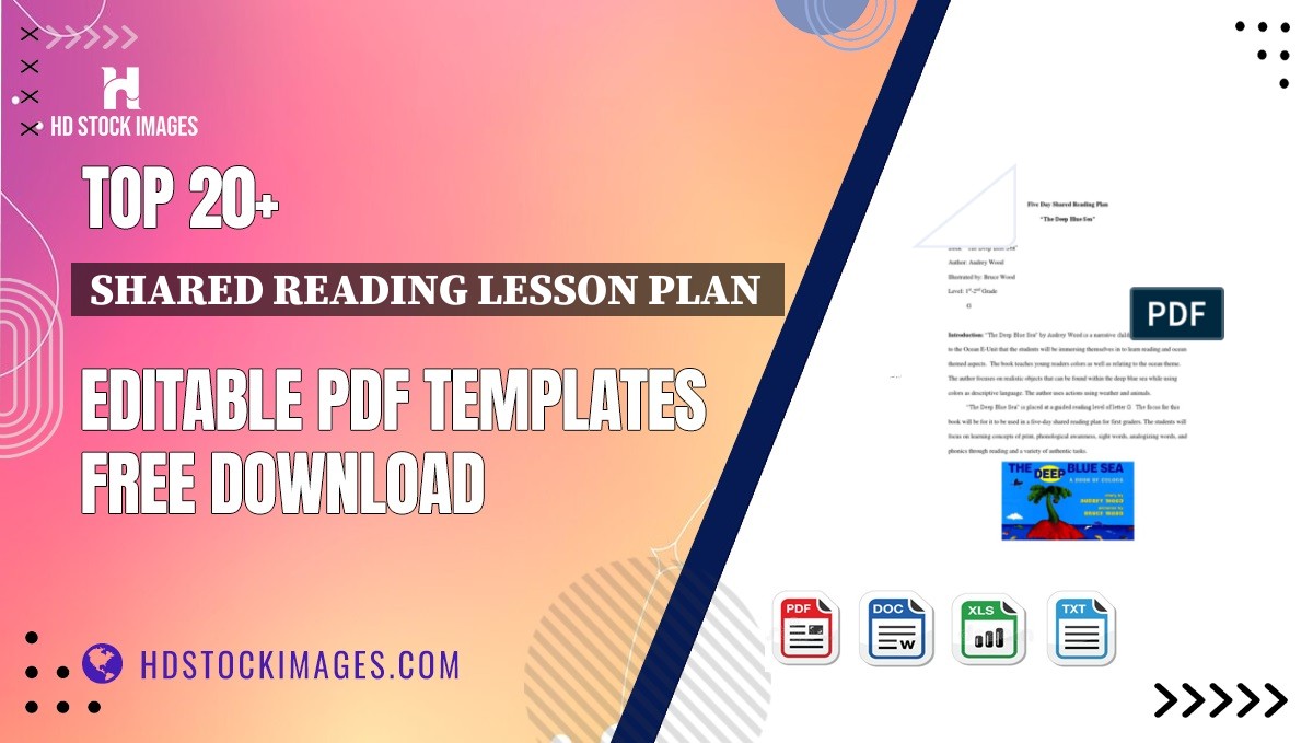 Top 20+ Shared Reading Lesson Plan  Editable PDF Templates Free Download