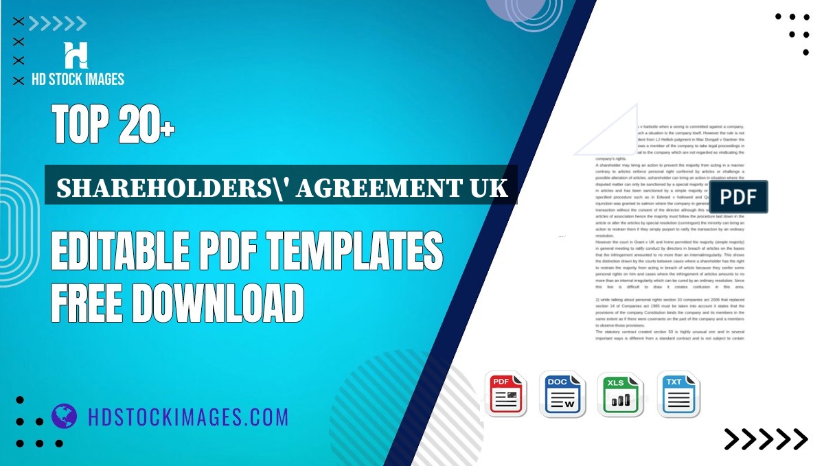 Top 20+ Shareholders' Agreement Uk Editable PDF Templates Free Download