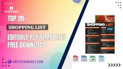 Top 20+ Shopping List  Editable PDF Templates Free Download