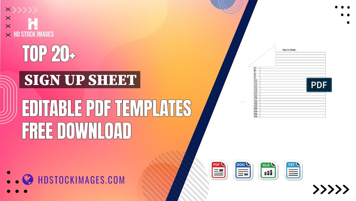 Top 20+ Sign Up Sheet Editable PDF Templates Free Download