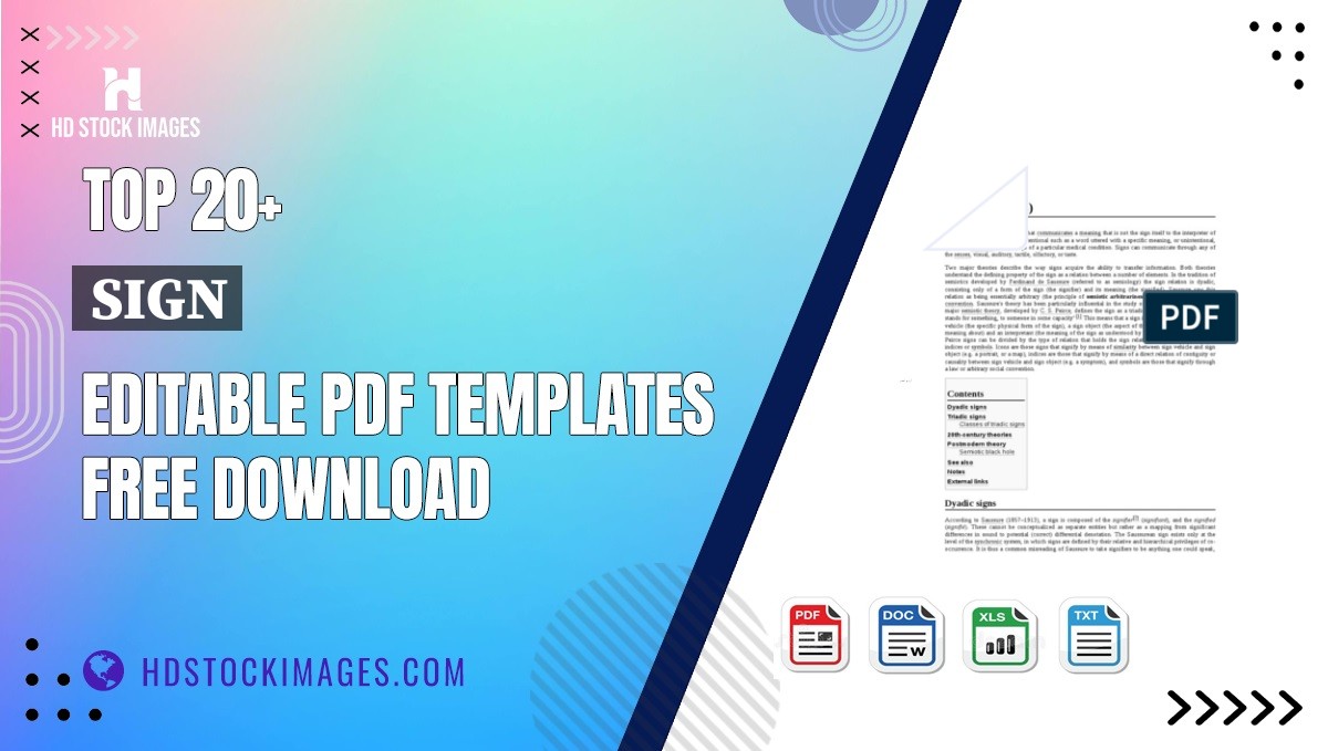 Top 20+ Sign Editable PDF Templates Free Download