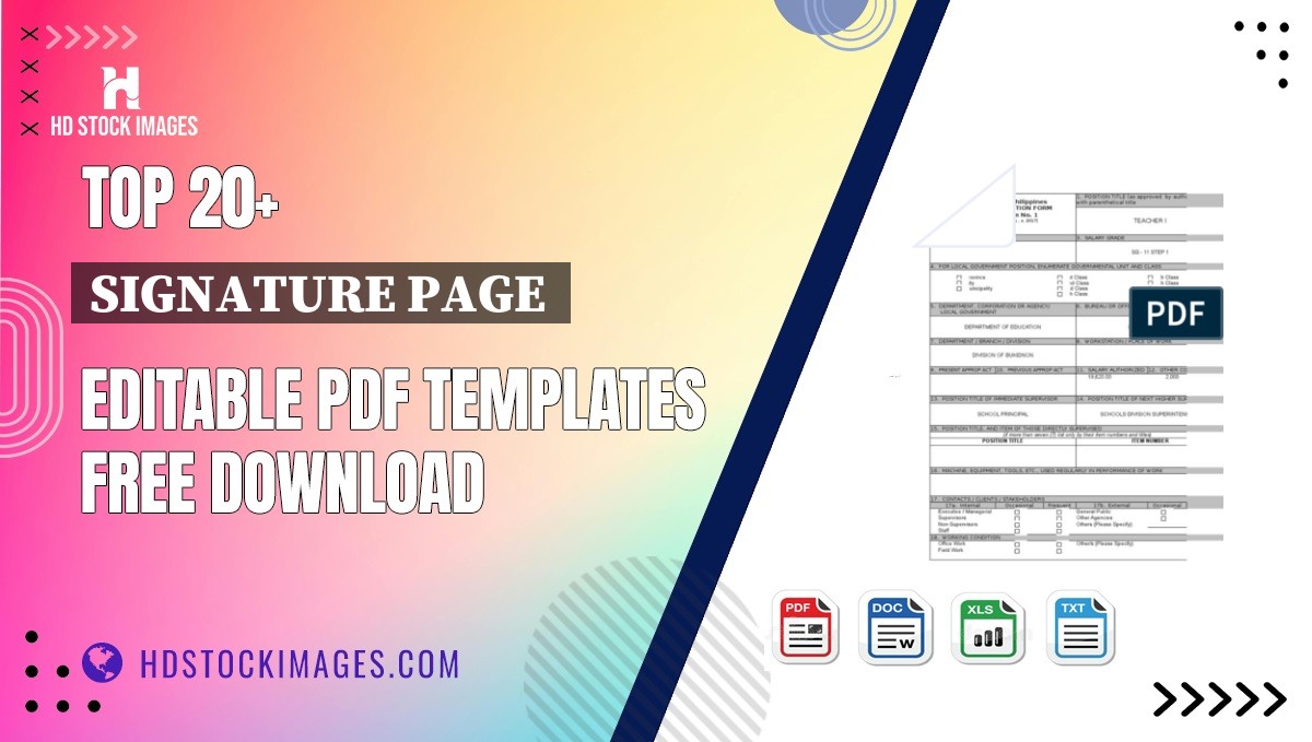 Top 20+ Signature Page  Editable PDF Templates Free Download