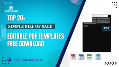 Top 20+ Simple Bill Of Sale   Editable PDF Templates Free Download