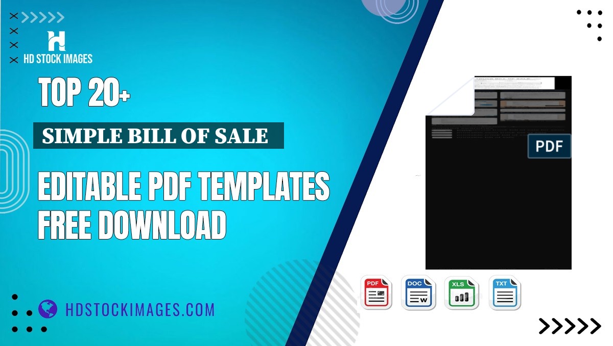 Top 20+ Simple Bill Of Sale   Editable PDF Templates Free Download