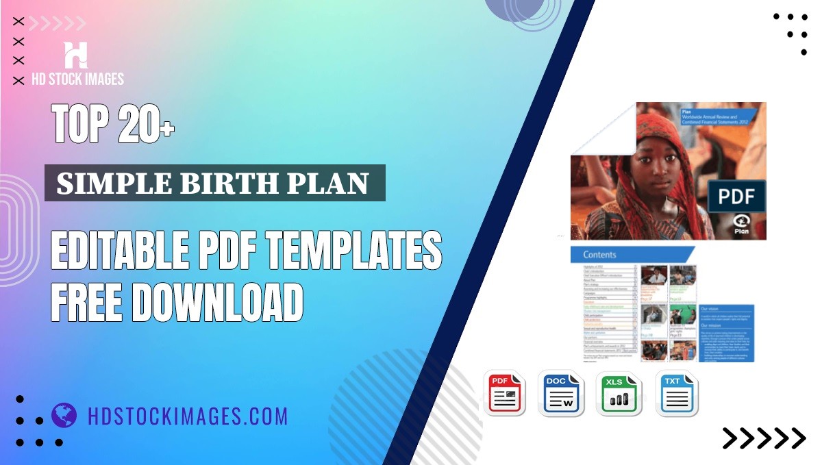 Top 20+ Simple Birth Plan  Editable PDF Templates Free Download
